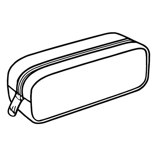 A plain black pencil case with no pattern