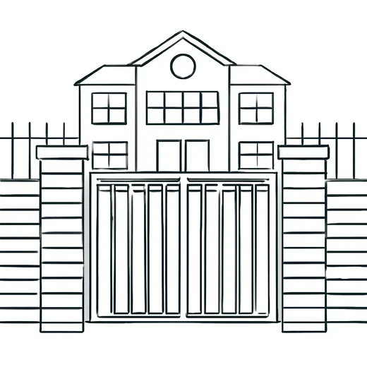 The gate in front of the school
