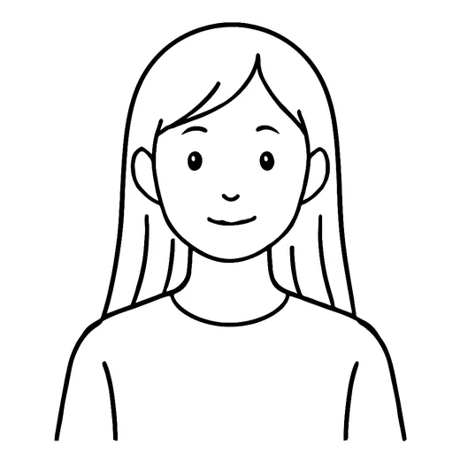 A girl with long hair and no glasses