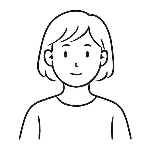 A girl with short hair but no glasses or cap