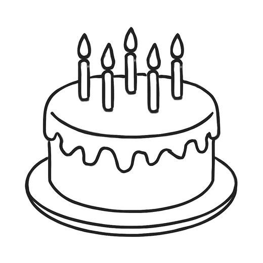A round chocolate cake with icing and candles on top