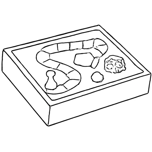 A cardboard board-game box with a picture on the lid