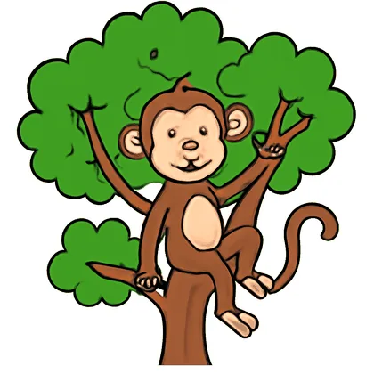 A monkey in a tree