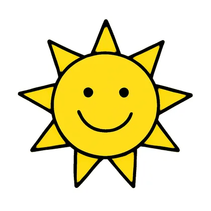 A sun in a blue sky