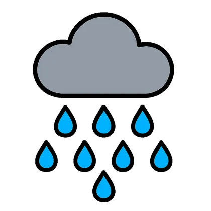 Rain falling from a grey cloud