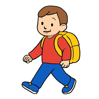A child walking to school