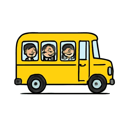 A school bus with children