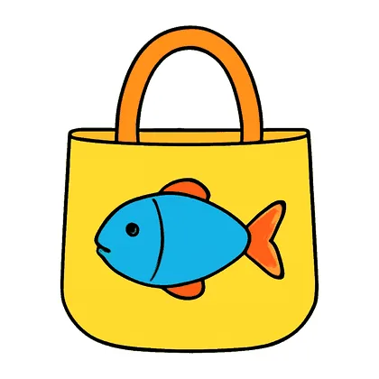 A bag with a fish on it